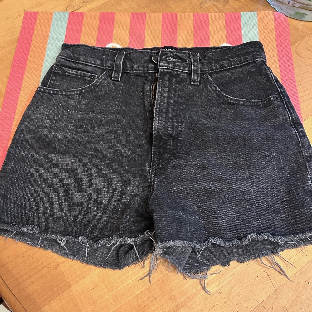 BDG Charcoal Frayed Hem Jean Shorts